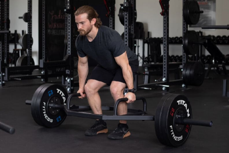 Deadlifting with the Titan Rackable Hex Bar